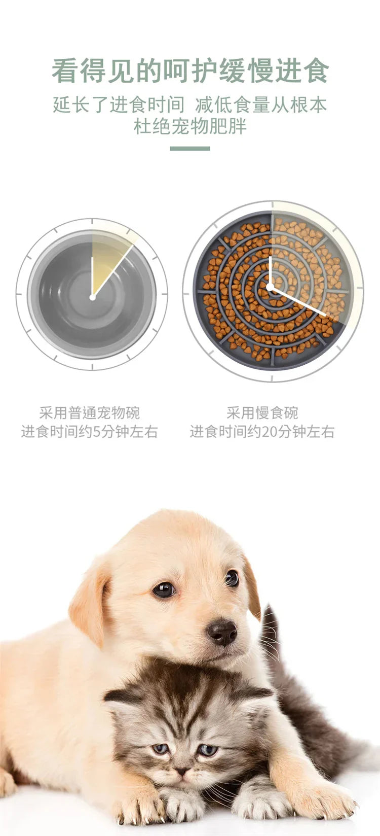 Pet supplies Slow Food  Bowl Cat Anti-Knockover Anti-Slip Food Bowl Puppy Anti-choking Silicone Toy Food Plate